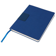 Бизнес-блокнот "Tweedi", 150х180 мм, синий, кремовая бумага, гибкая обложка, в клетку