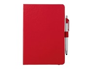 Блокнот A5 "Crown" с шариковой ручкой-стилусом, красный/серебристый