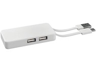 USB Hub Grid  с двойными кабелями, белый