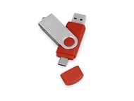 USB/USB Type-C 3.0 флешка на 16 Гб «Квебек C», красный