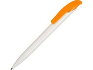 Ручка шариковая Senator модель «Challenger Basic Polished», белый/оранжевый