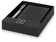 Набор подарочный от "Balmain" в коробке: ручка шарикова, книжка записная, черные чернила