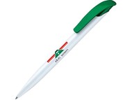 Ручка шариковая Senator модель «Challenger Basic Polished», белый/зеленый