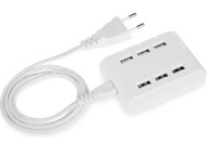 USB Hub "Powertech" на 6 портов, белый