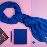 Набор подарочный VENUS BLUE: шарф, бизнес-блокнот, ручка